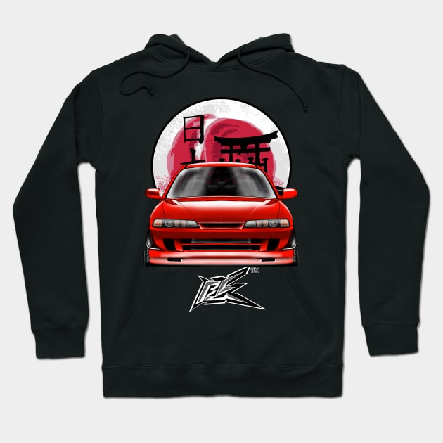 honda integra type r stanced  red Hoodie by naquash